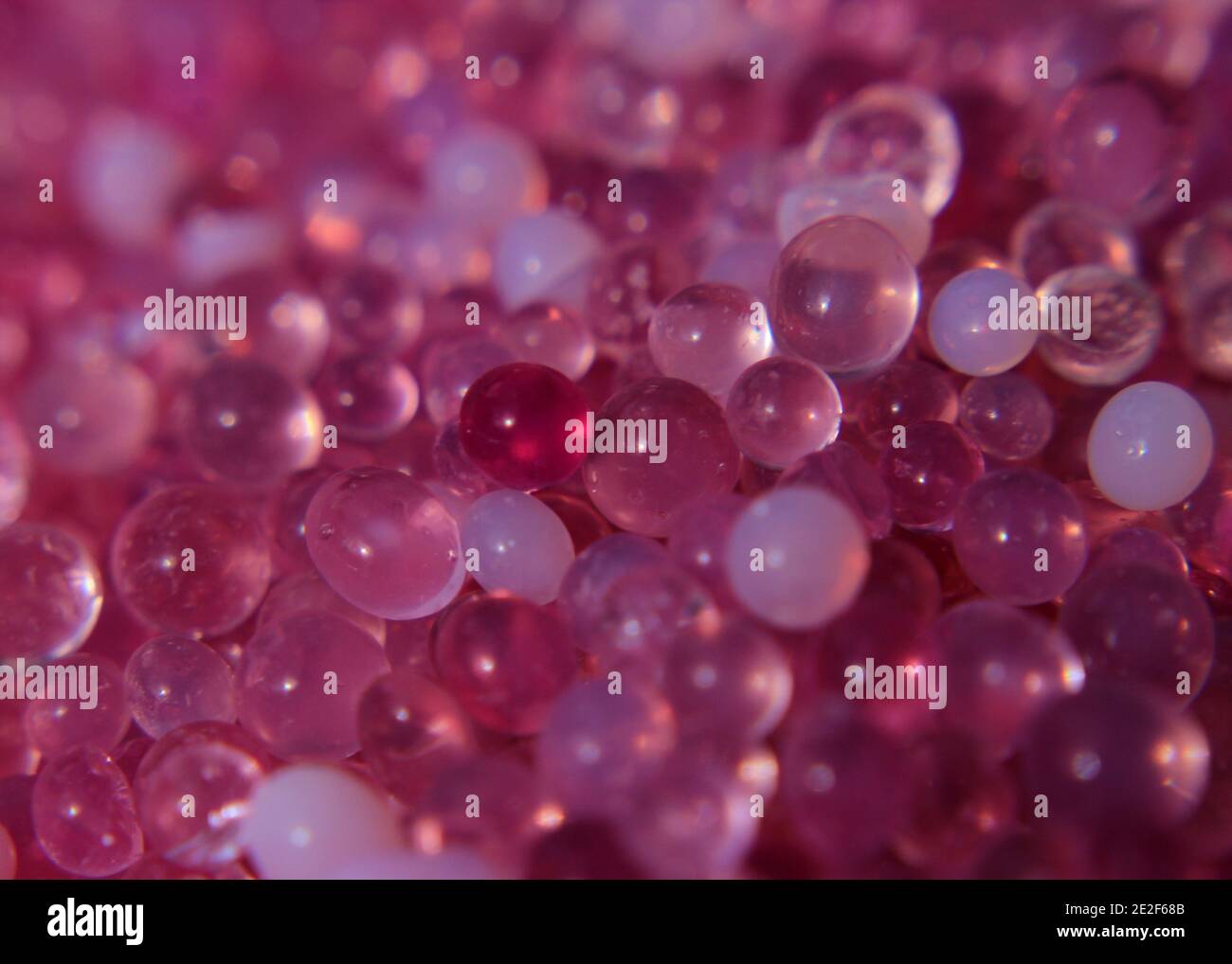 Couleur rose cristaux de jell de silice hydraté Banque D'Images