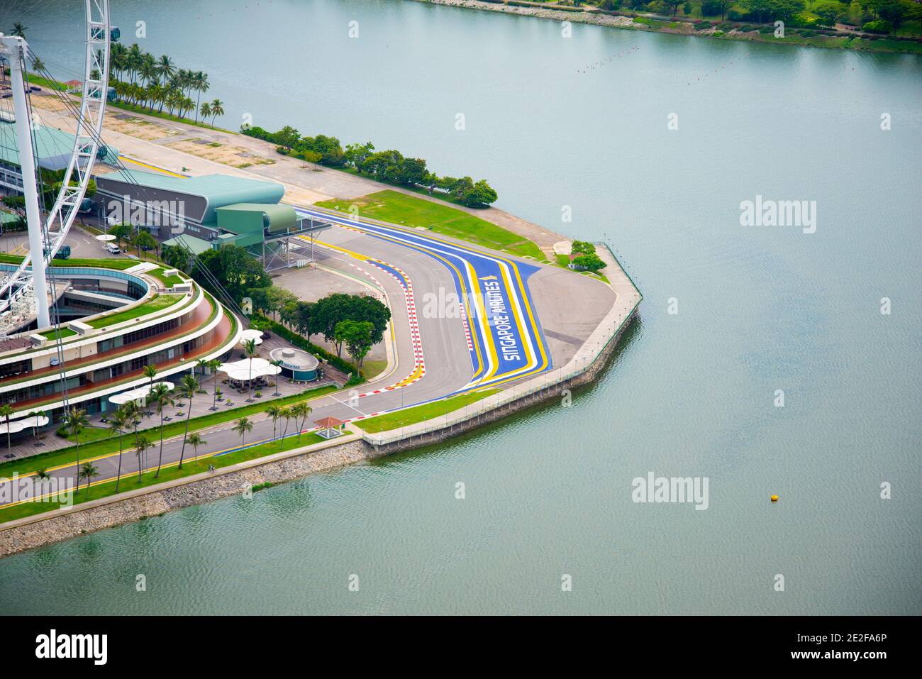 Ville de Singapour, Singapour - 12 avril 2019 : circuit de F1 du Grand Prix de Singapour Banque D'Images