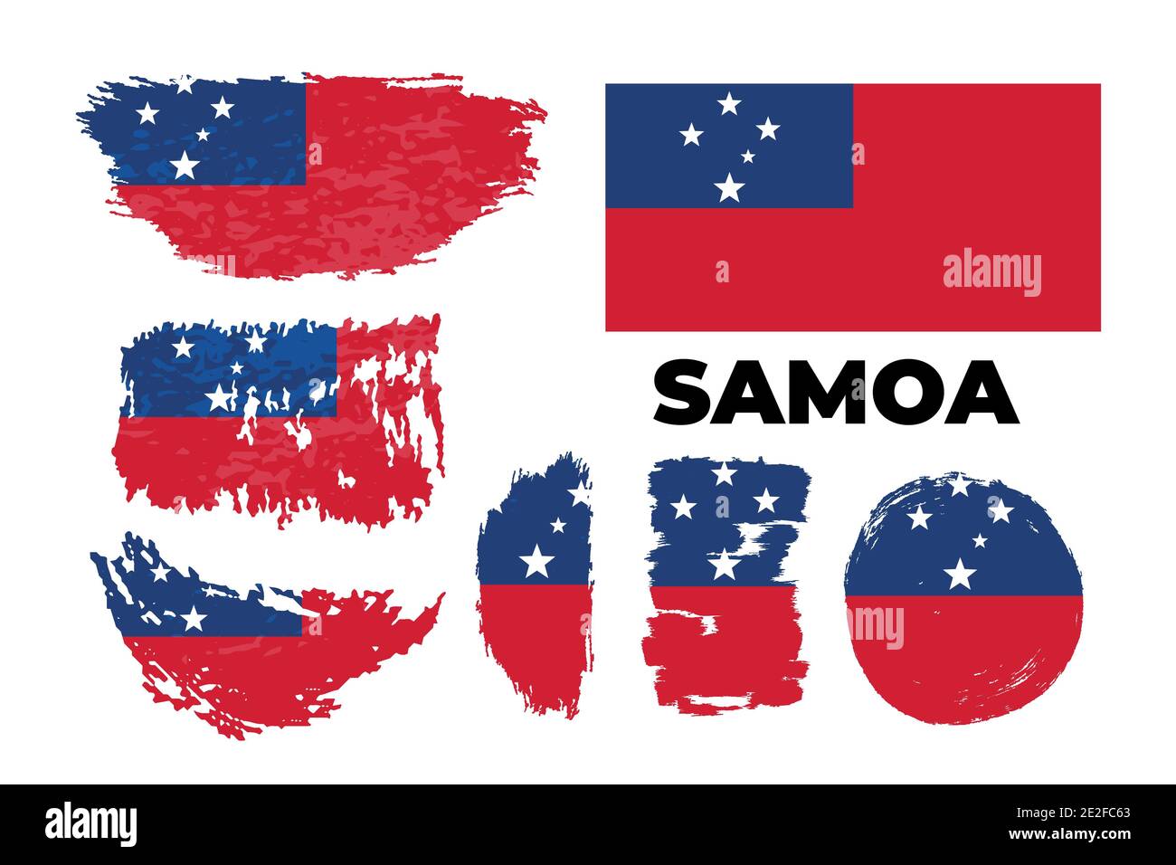 Drapeau du pays de Samoa. Bonne journée de l'indépendance des Samoa Illustration de Vecteur