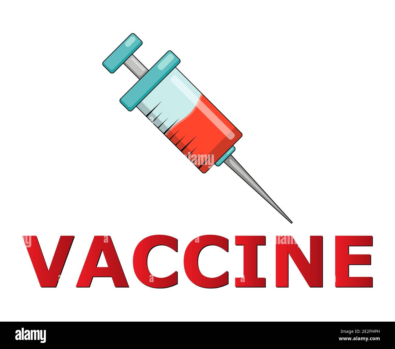 Icône du vaccin Covid-19. Symbole de vaccination contre le coronavirus. Illustration vectorielle avec seringue isolée sur fond blanc. Illustration de Vecteur
