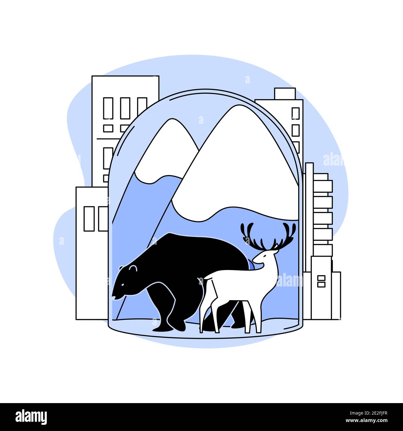 Perte d'habitat pour les animaux sauvages résumé concept illustration du vecteur. Illustration de Vecteur