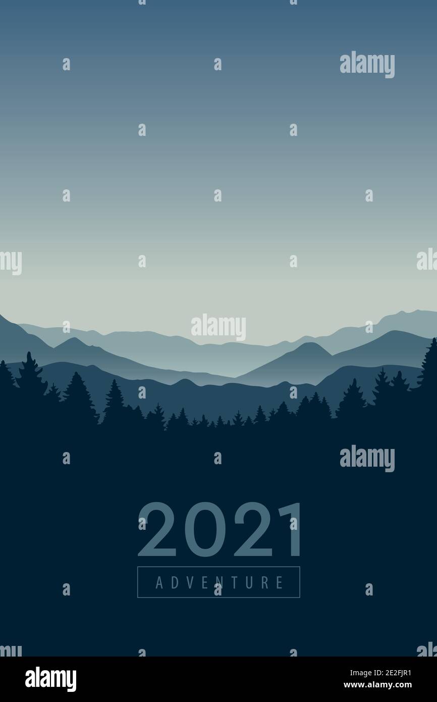 Blue Mountain aventure fond paysage illustration vecteur EPS10 Illustration de Vecteur