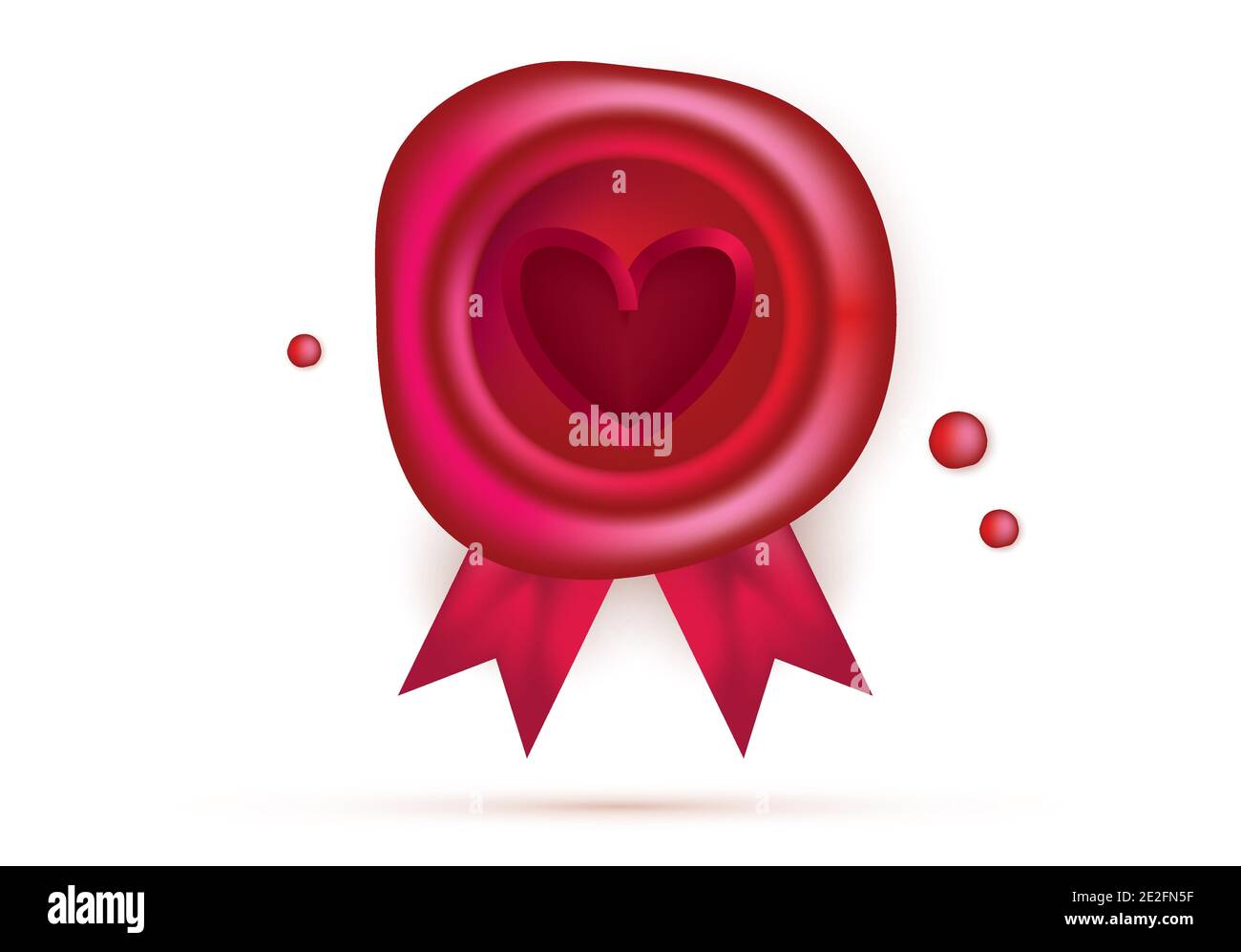 Joint de cire à coeur rouge et rubans isolés sur blanc. Élément de conception de la Saint-Valentin. Illustration vectorielle. Illustration de Vecteur Joint de cire à coeur rouge et rubans isolés sur blanc. Élément de conception de la Saint-Valentin. Illustration vectorielle. Illustration de Vecteur