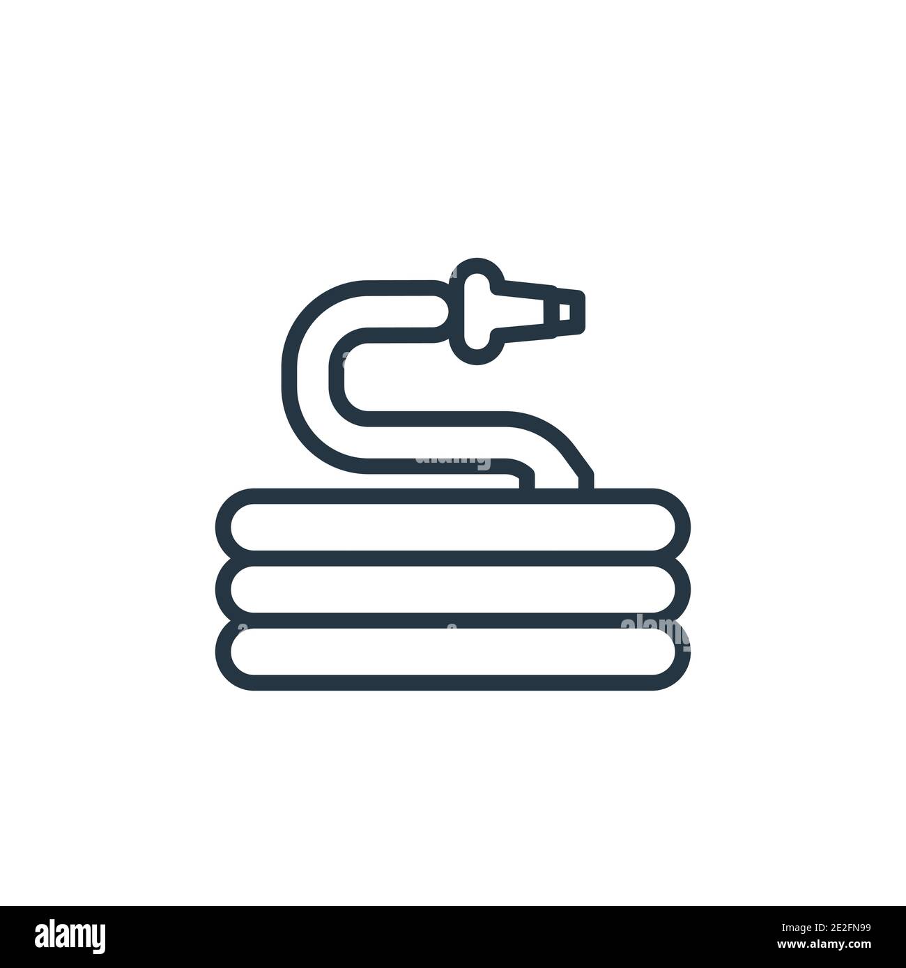 Icône de vecteur de contour de tuyau d'arrosage. Icône de tuyau de jardin noir à ligne fine, vecteur plat illustration d'élément simple du concept de nettoyage modifiable isolé sur Illustration de Vecteur