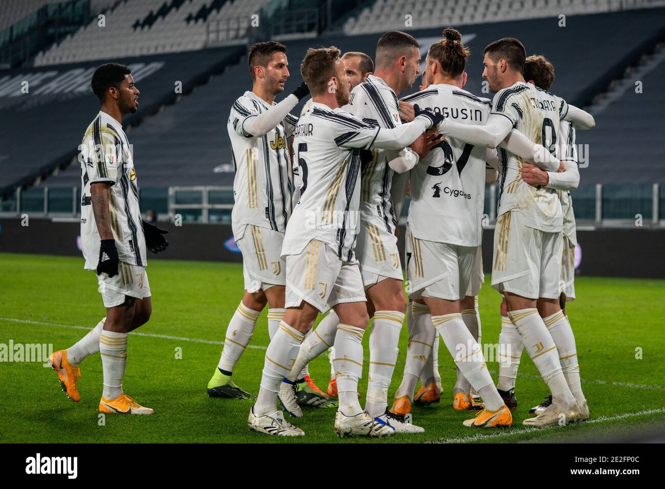 Team Juventus FC pendant la coupe italienne, partie de 16 match de football entre Juventus FC et Genoa CFC le 13 janvier 2021 à / LM Banque D'Images