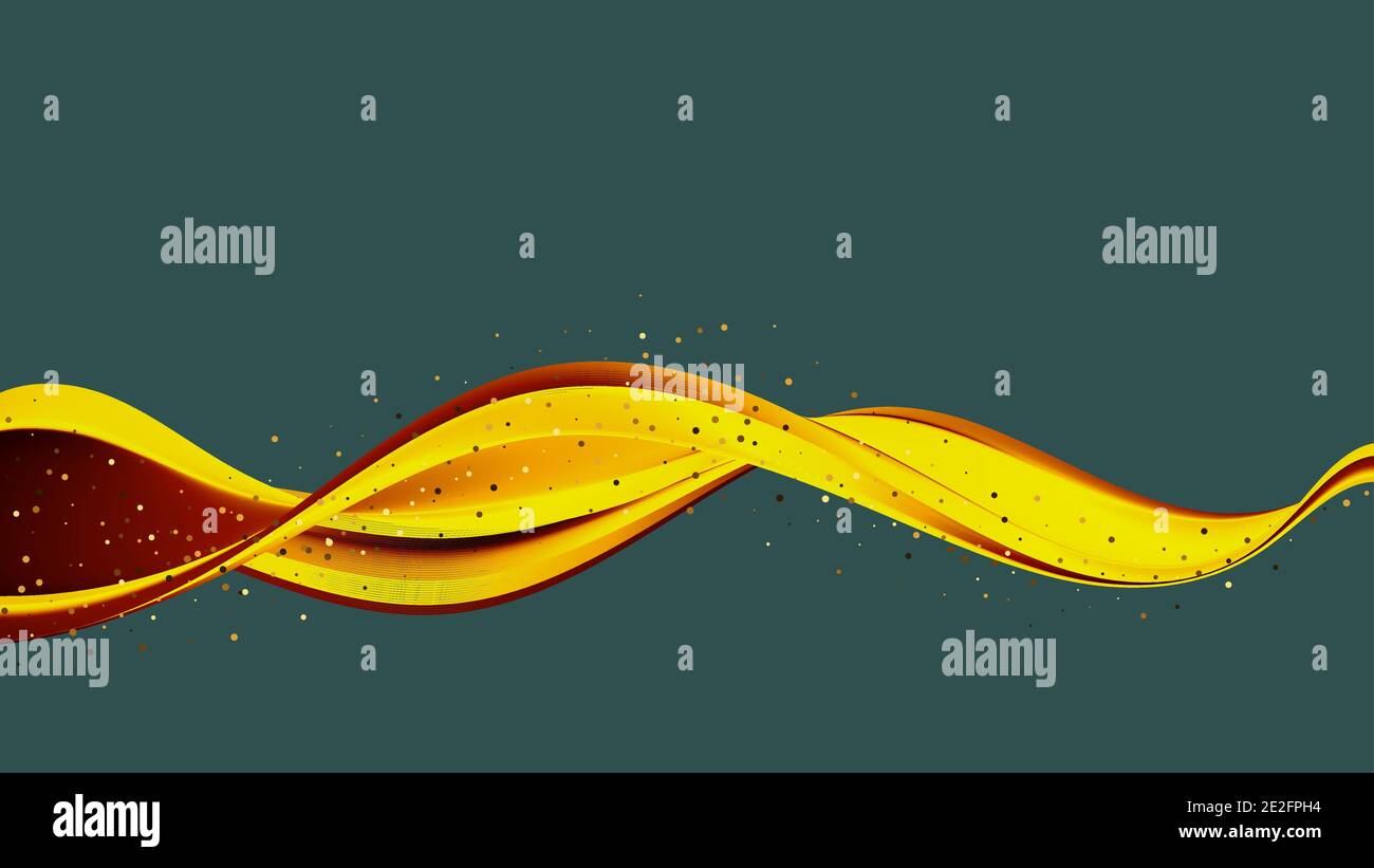 Motif vagues or abstrait. Motif lignes mobiles dorées brillantes avec effet pailleté Illustration de Vecteur