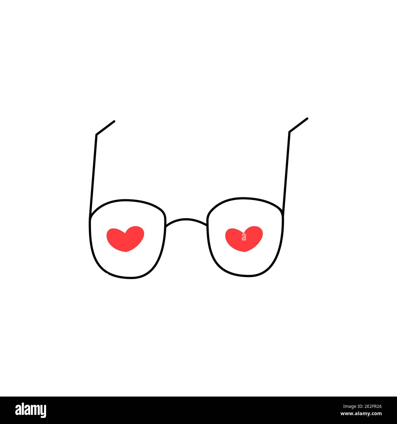 Verres avec coeurs à l'intérieur. Un sentiment d'amour, Saint-Valentin. Le 14 février. Illustration vectorielle isolée, dessin à la main Illustration de Vecteur