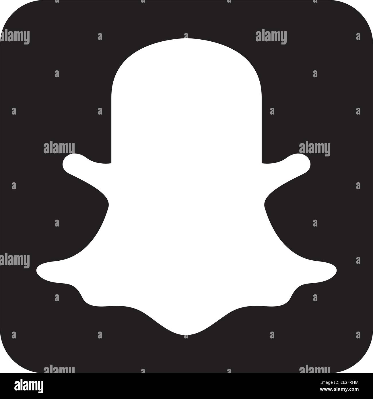 Logo Snapchat symbole icône sur fond blanc, silhouette design, illustration vectorielle Illustration de Vecteur