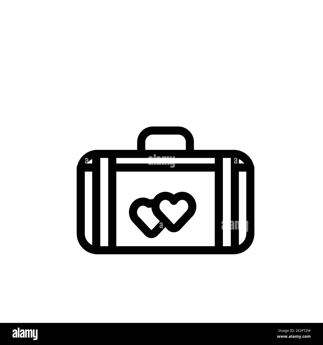 Icône vectorielle de bagage de mariage. Icône de bagage de mariage noir ligne mince, vecteur plat illustration d'élément simple de weddingandlove modifiable concep Illustration de Vecteur