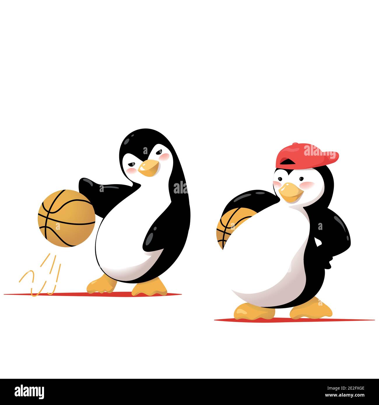 Deux joueurs de basket-ball vont jouer Illustration de Vecteur