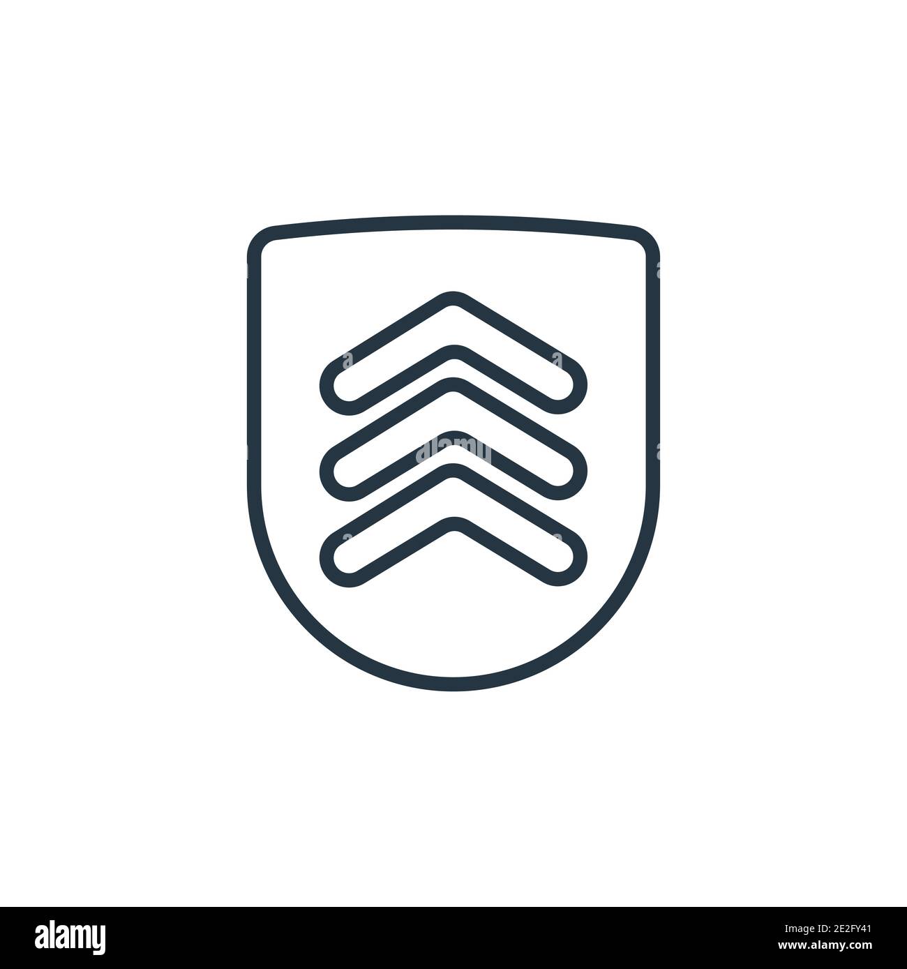 Icône de vecteur de contour de chevrons. Icône de chevrons noirs à lignes fines, illustration d'éléments simples à vecteur plat du concept d'armée modifiable, isolée sur fond blanc Illustration de Vecteur Icône de vecteur de contour de chevrons. Icône de chevrons noirs à lignes fines, illustration d'éléments simples à vecteur plat du concept d'armée modifiable, isolée sur fond blanc Illustration de Vecteur