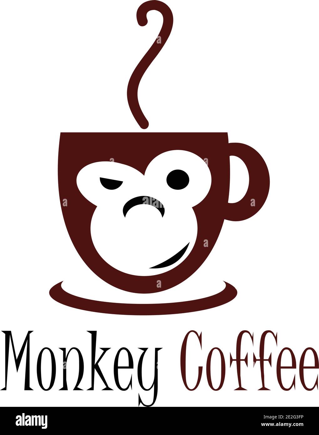 tasse à café abstrait logo singe icône vecteur concept conception Illustration de Vecteur