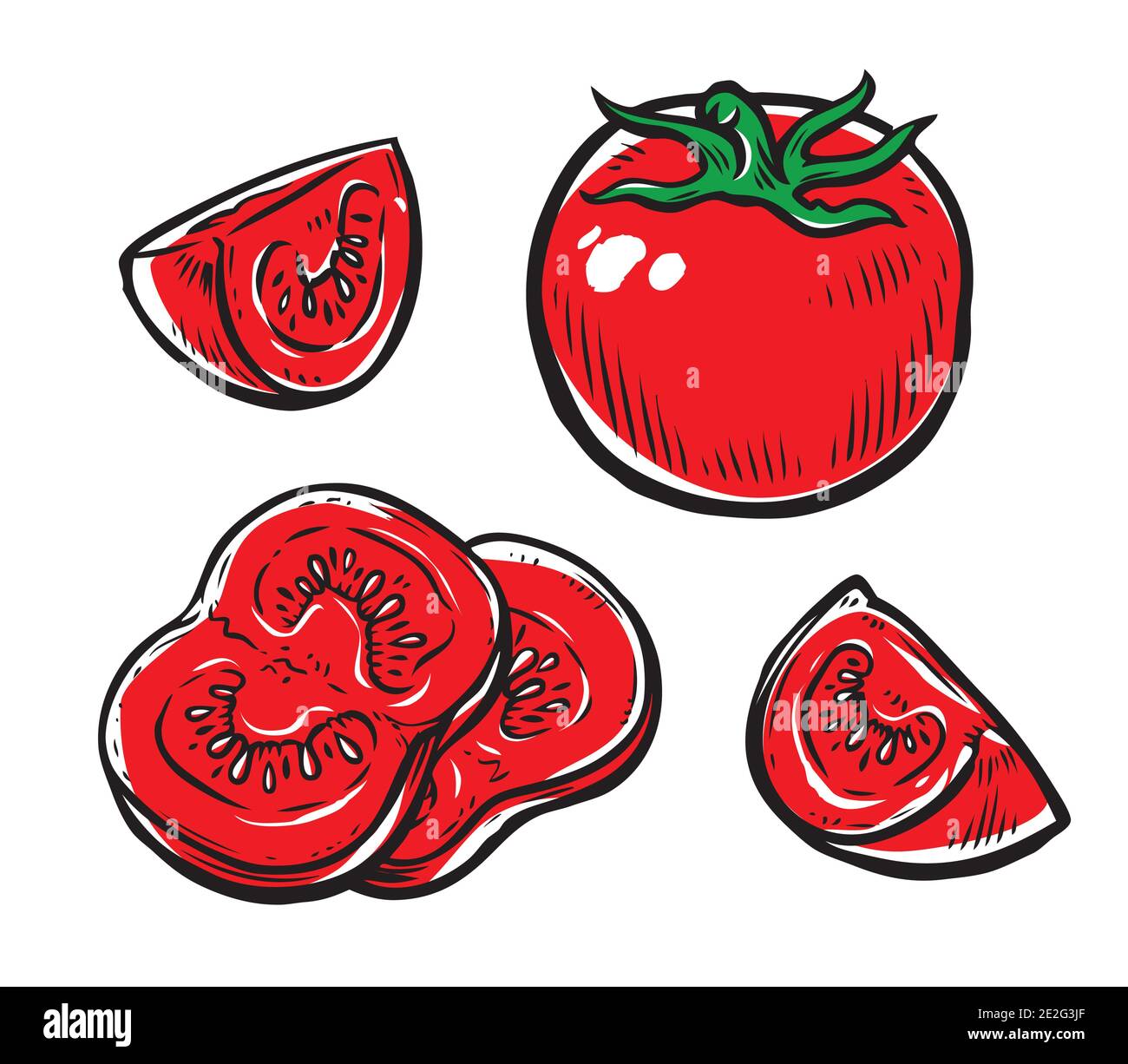 Tomate rouge. Légumes, illustration de vecteur alimentaire Illustration de Vecteur