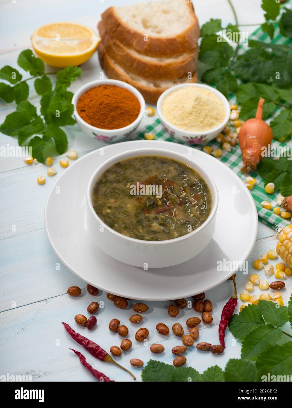 Soupe Hemlok de la région de la mer Noire, cuisine turque Banque D'Images