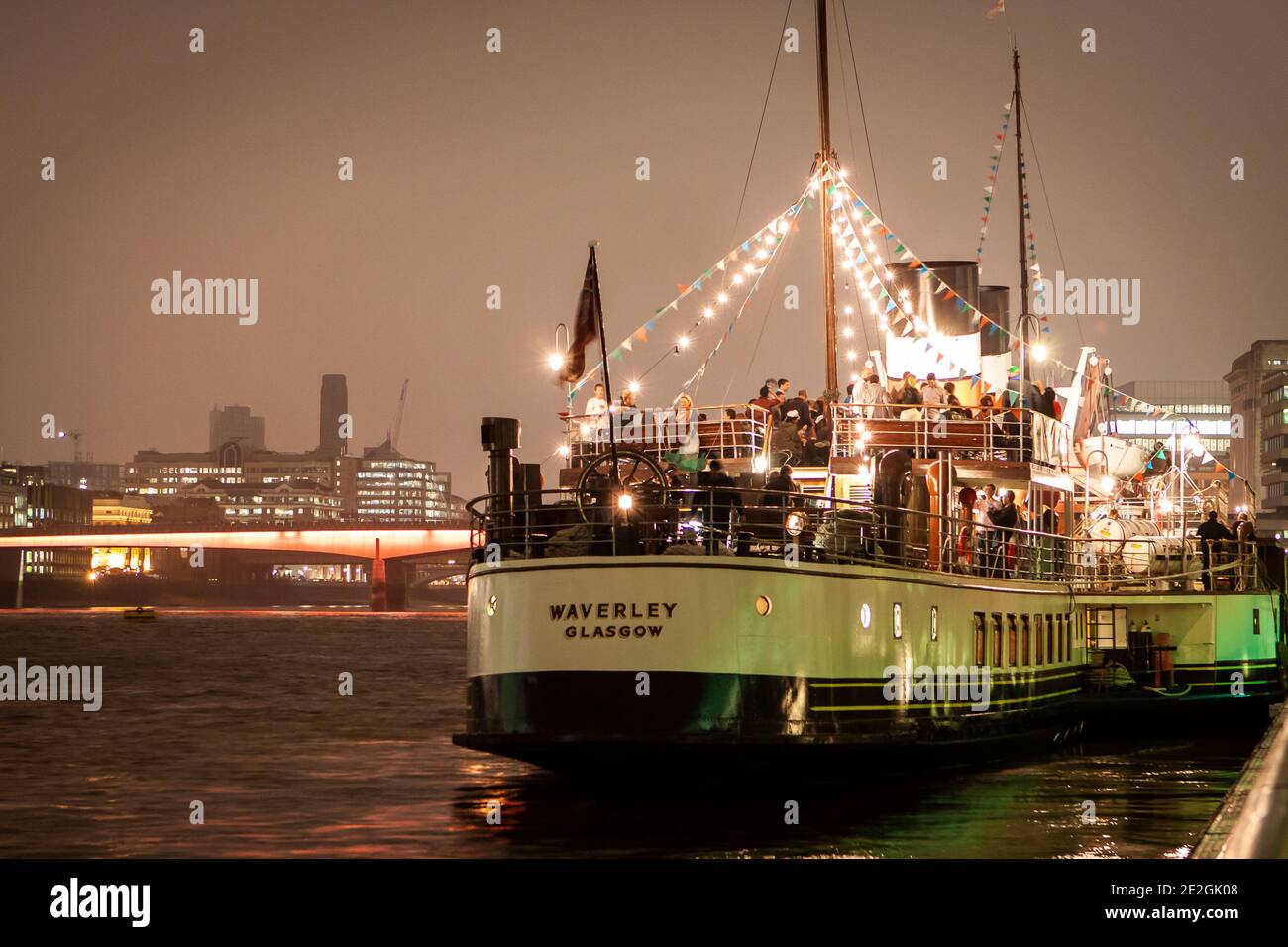 Croisière sur la Tamise à bord du Waverley, Londres Banque D'Images