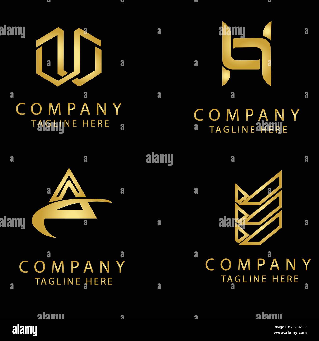 design de la collection avec logo de luxe créatif Illustration de Vecteur