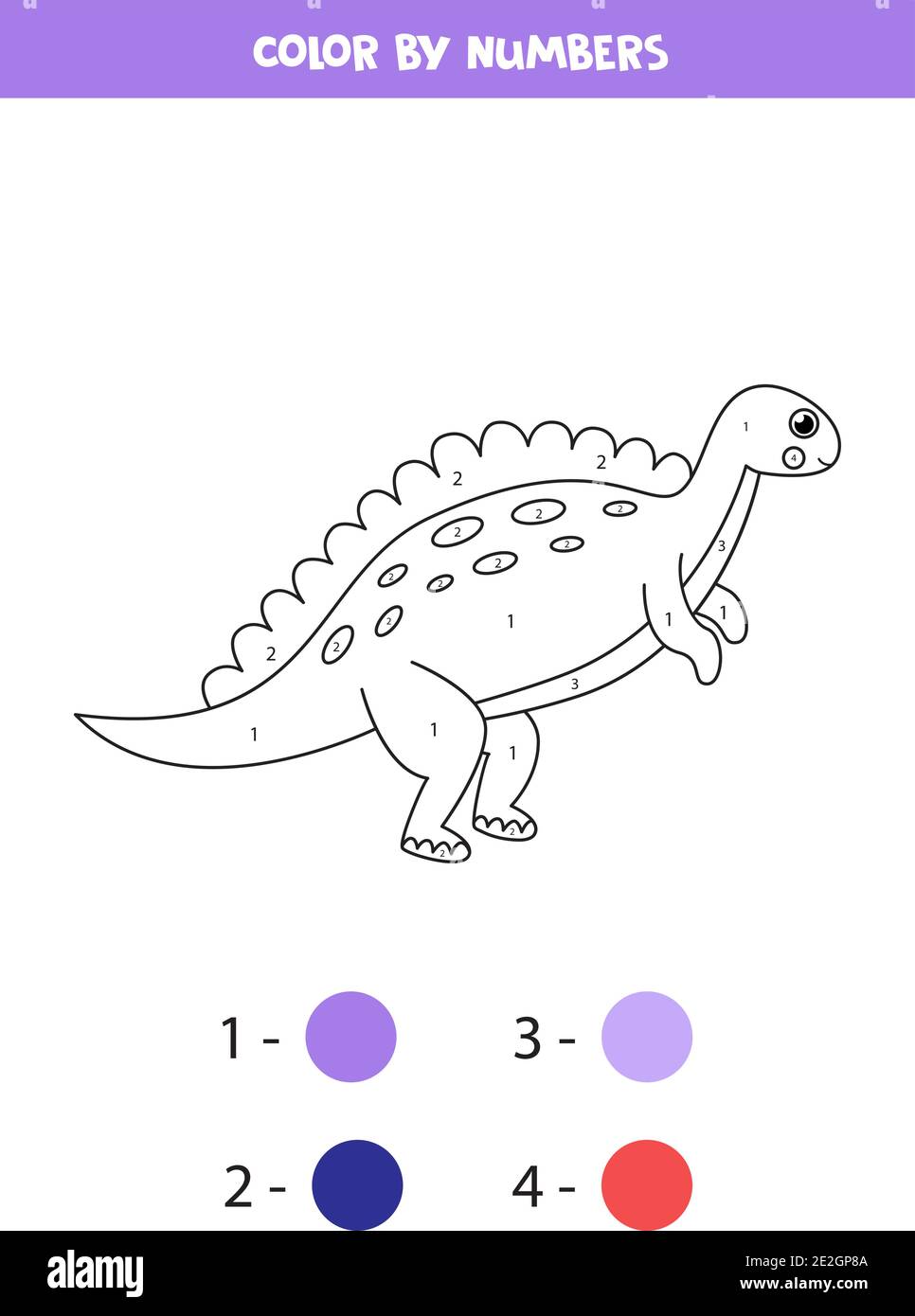 colorer un dinosaure mignon de dessin anime par des chiffres page coloriage pour enfants image vectorielle stock alamy spongebob vacances