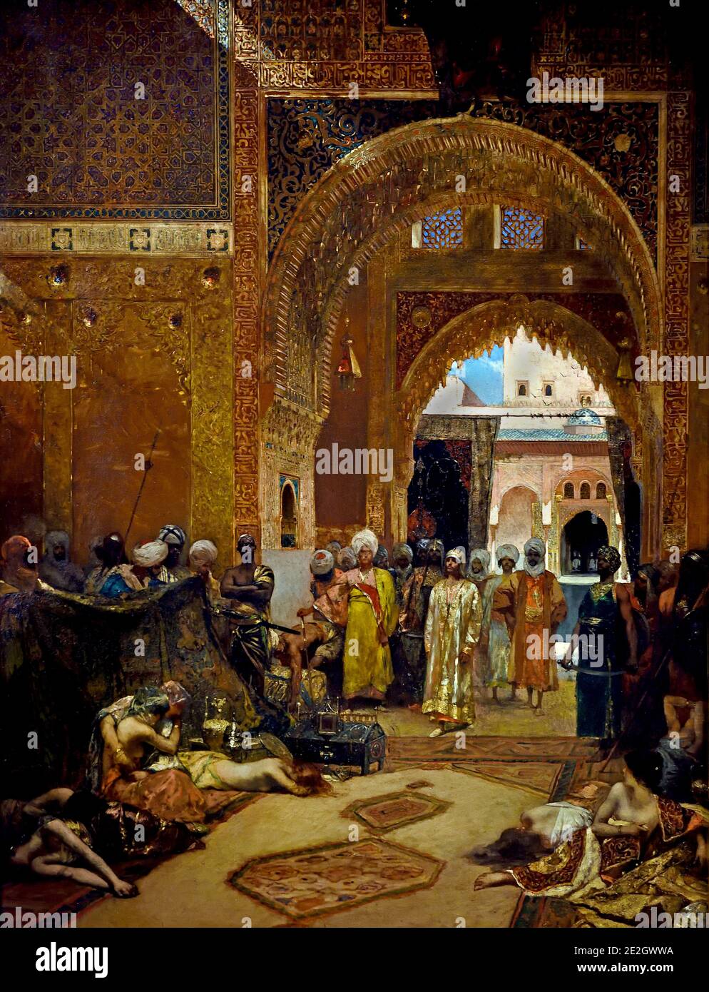 Le jour après une victoire à l'Alhambra 1882 Jean-Joseph Benjamin-constant, 1845-1902, France, Français, Paris.( cette image représente l'Alhambra, à Grenade, au milieu de l'Espagne maure le jour après une victoire en l'an 1300, au cours de laquelle les Musslemans et les chrétiens contestent pied à pied, La possession de l'Andalousie. ) Espagne Banque D'Images