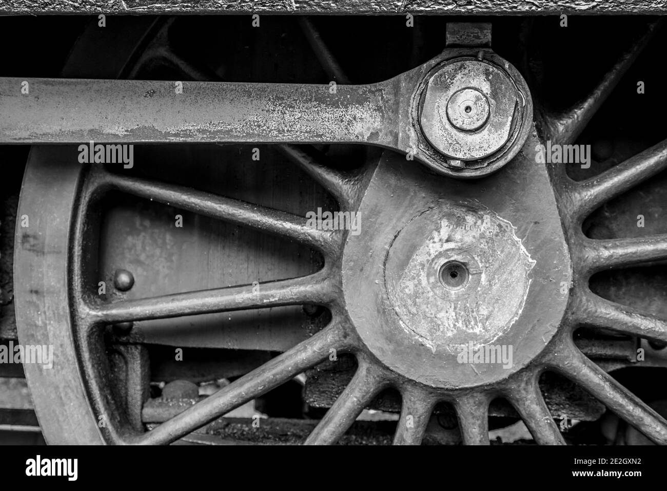 Roue de locomotive à vapeur et bielle Banque D'Images