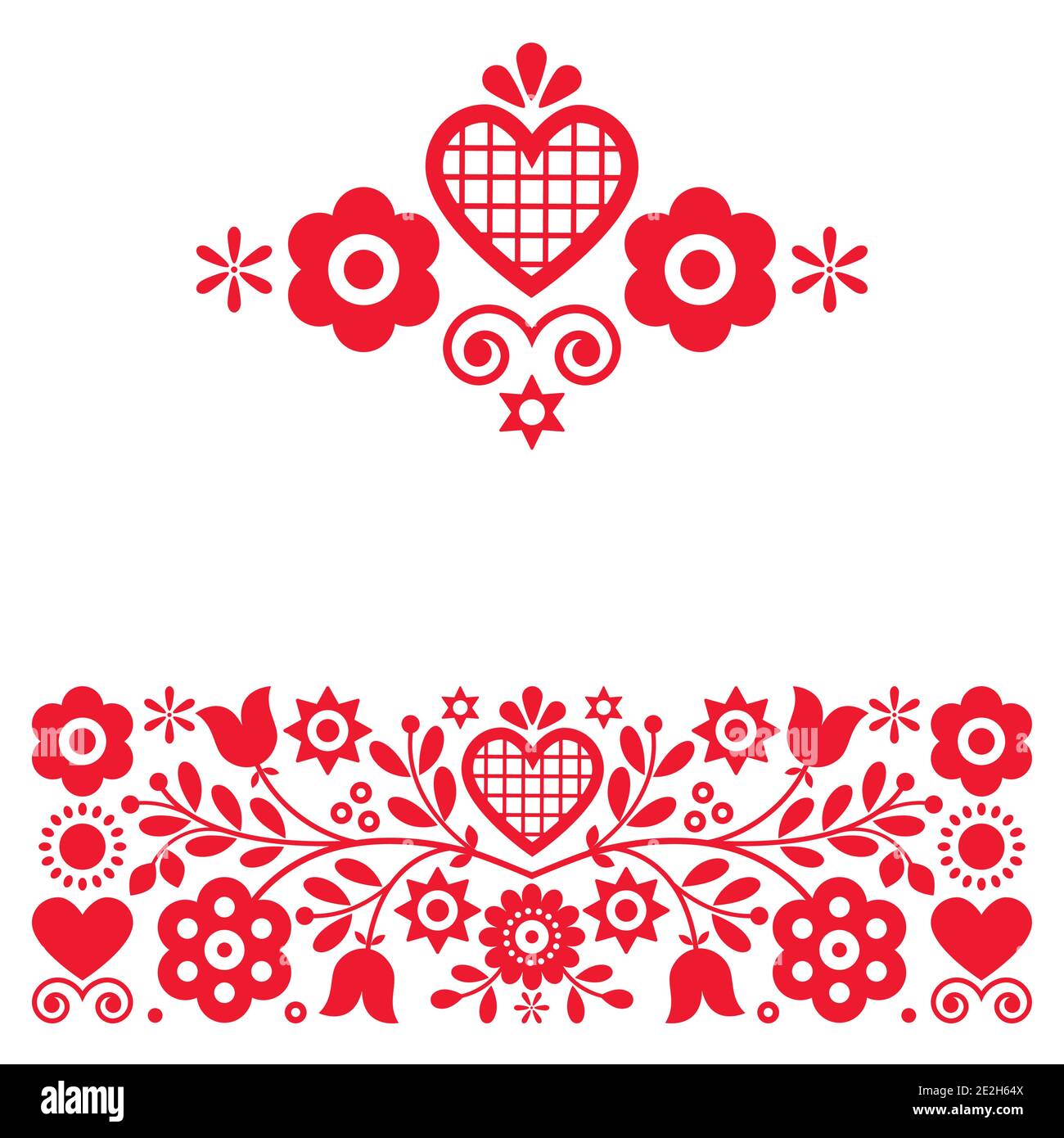 Éléments de design rétro polonais folk art vectoriel inspirés par Old highlanders broderie Lachy Sadeckie de Nowy Sacz en Pologne Illustration de Vecteur