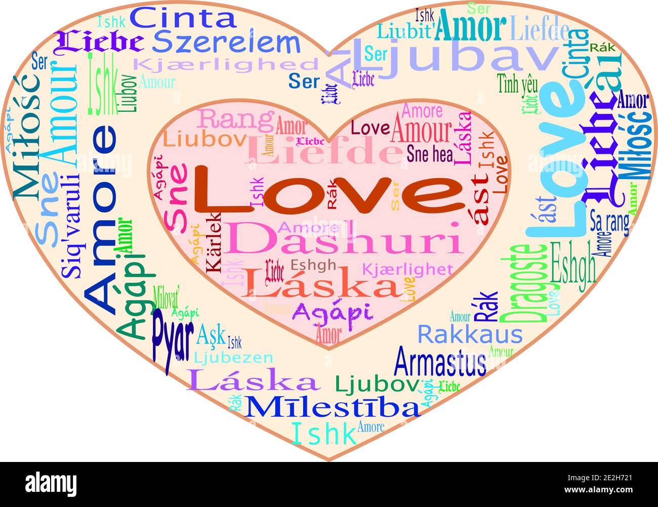 Nuage De Mots Avec Le Mot Amour Dans Differentes Langues Par Exemple Liefde Amor Amour Liebe Amore Agapi Sur Fond Transparent Image Vectorielle Stock Alamy