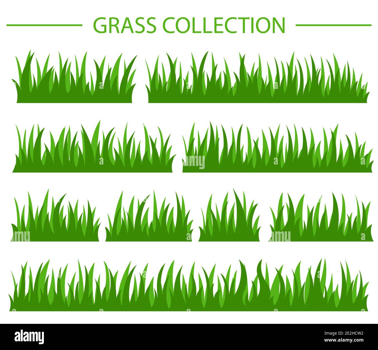 Collection d'herbe verte plate simple. Illustration vectorielle Illustration de Vecteur