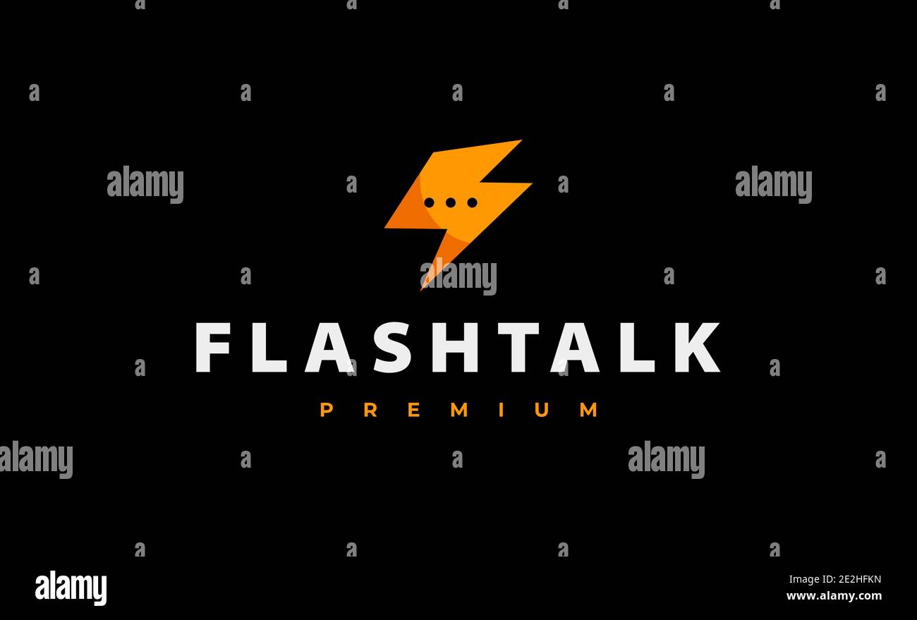 Illustration du vecteur de conception du logo Flash Chat Illustration de Vecteur