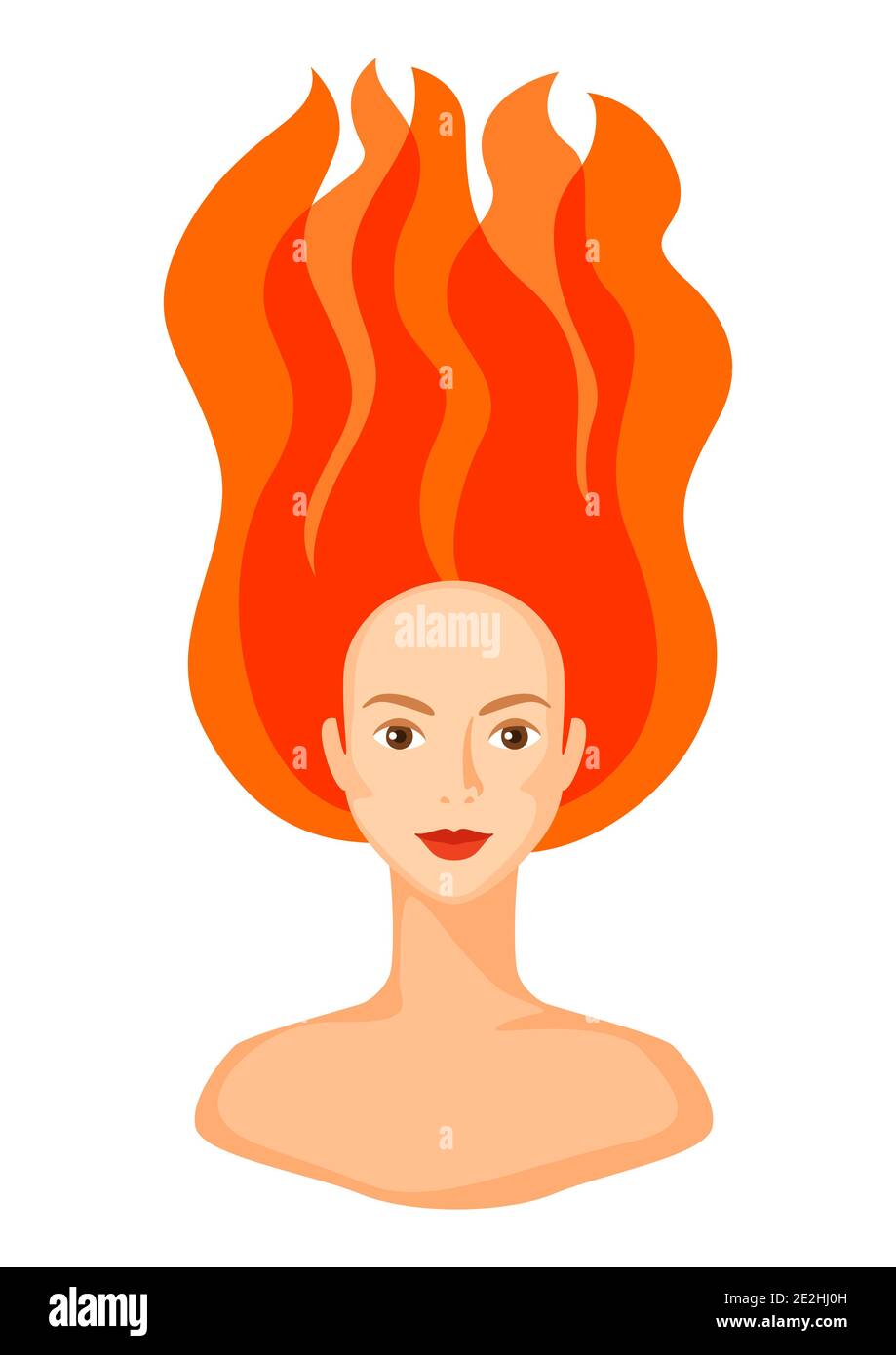 Illustration d'une fille aux cheveux rouges. Illustration de Vecteur