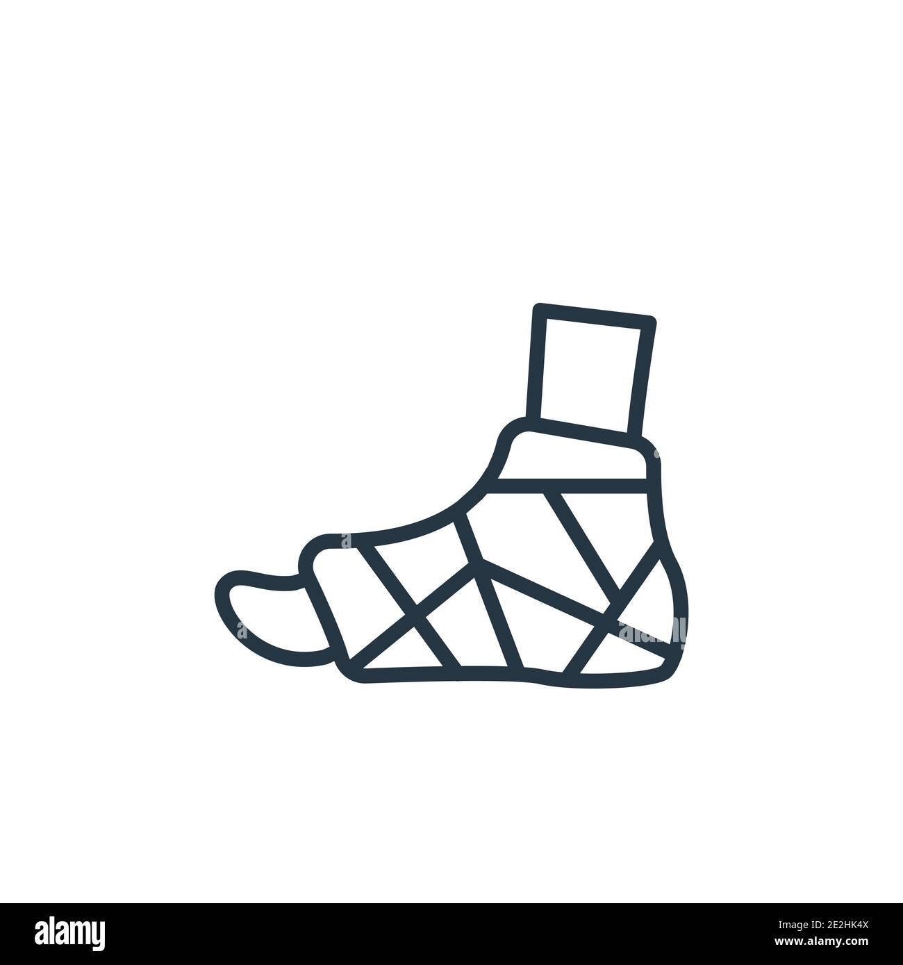 Icône de vecteur de contour du pied plâtré. Icône pied plâtré noir, vecteur plat illustration d'élément simple à partir d'un concept médical modifiable isolat Illustration de Vecteur