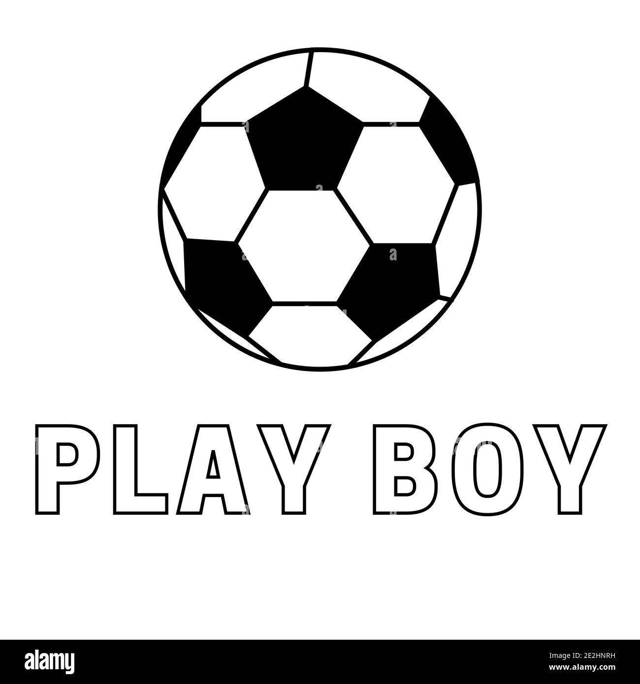 Illustration du texte « play boy » pour le design isolé sur un arrière-plan blanc Banque D'Images