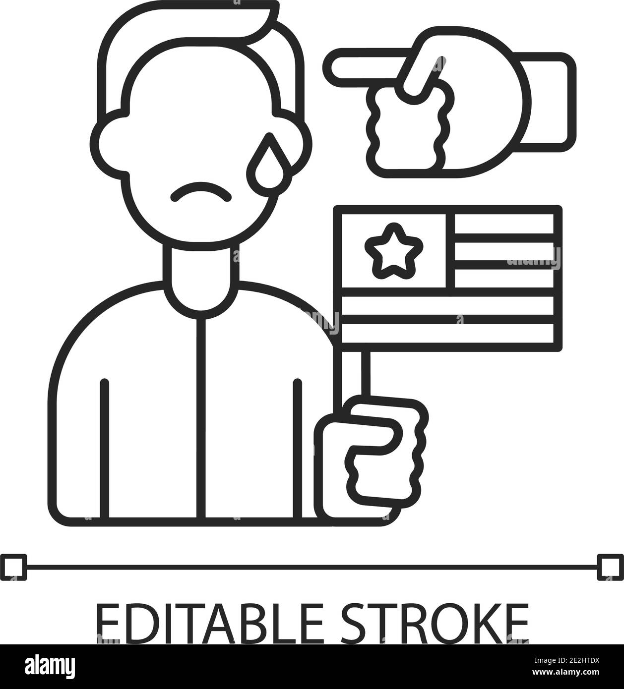 Icône linéaire de cyberintimidation politique Illustration de Vecteur