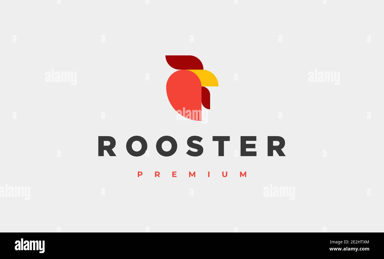 Illustration vectorielle simple logo Rooster poulet Illustration de Vecteur
