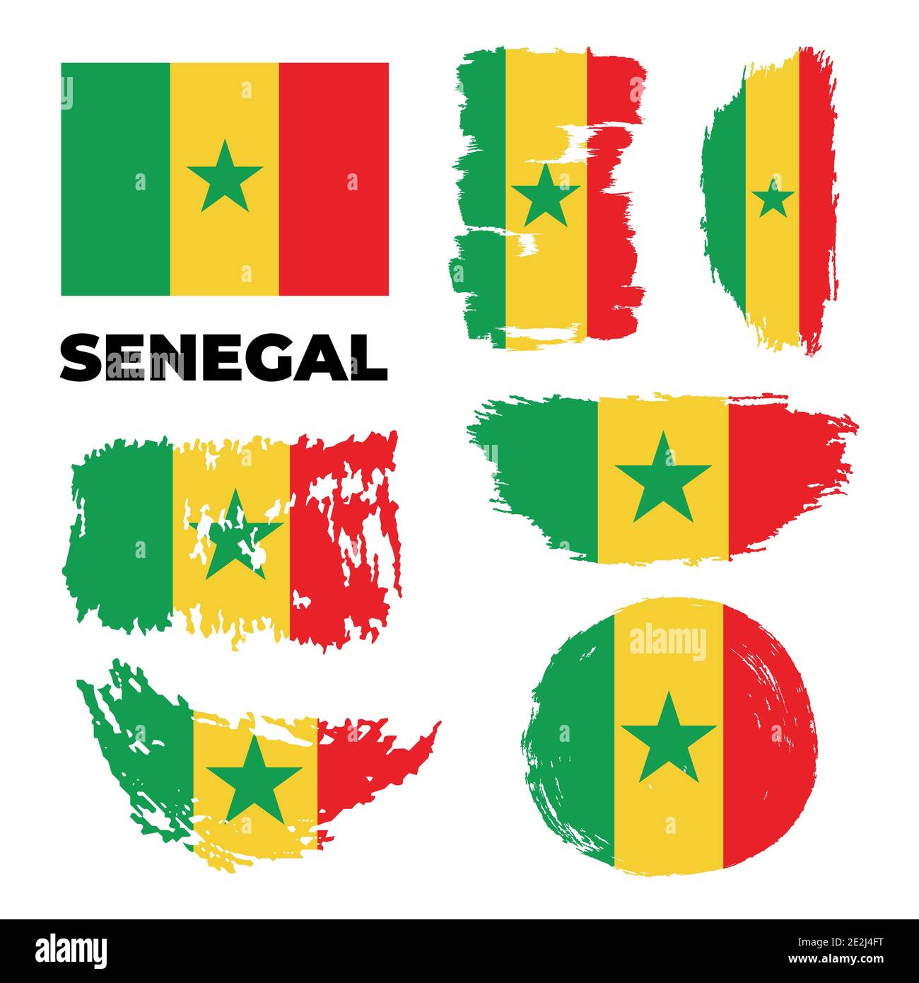 drapeau du sénégal. Le drapeau national du sénégal sur un poteau. Illustration de Vecteur