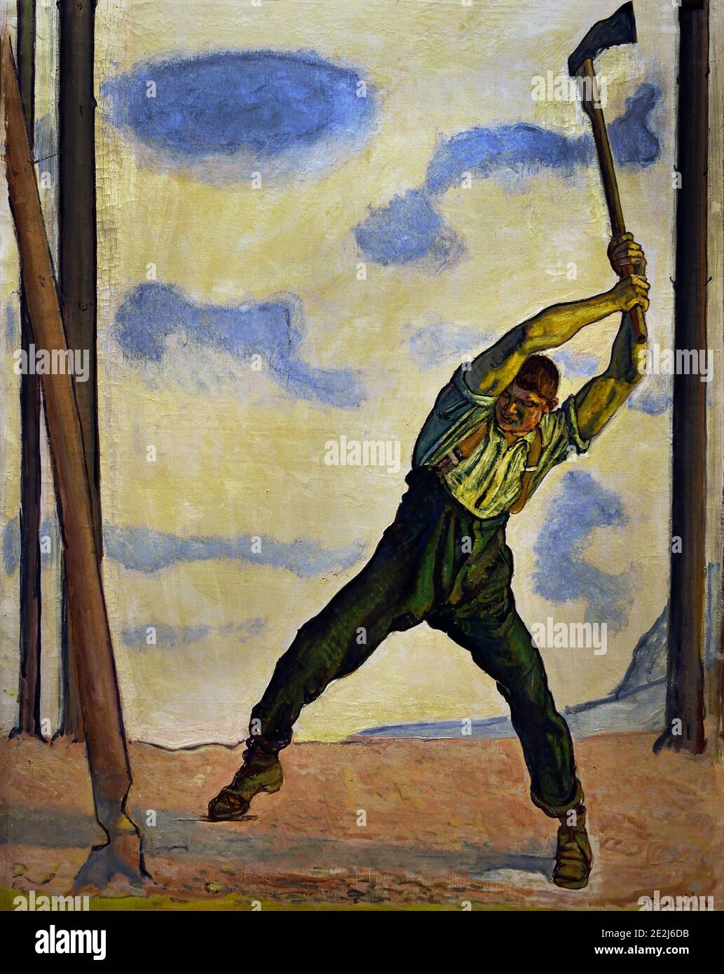 Coupe-bois 1910 Ferdinand Hodler (1853 − 1918) Suisse, ( l'artiste suisse Ferdinand Hodler est l'un des maîtres les plus uniques de l'art Nouveau ) Banque D'Images
