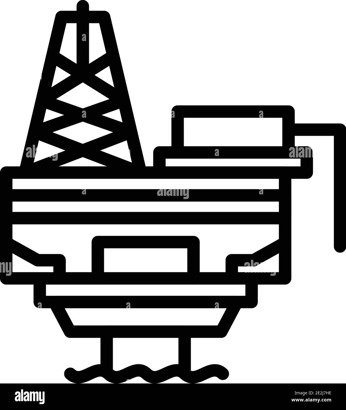 Icône de l'engin de forage en mer de l'usine. Schéma de l'engin de forage en mer de l'usine icône vectorielle pour la conception de sites Web isolée sur fond blanc Illustration de Vecteur