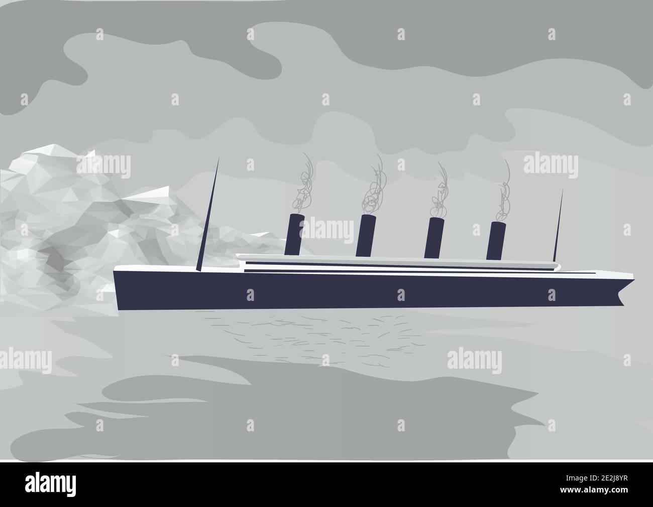 illustration du vecteur abstrait titanic. navire et iceberg Illustration de Vecteur