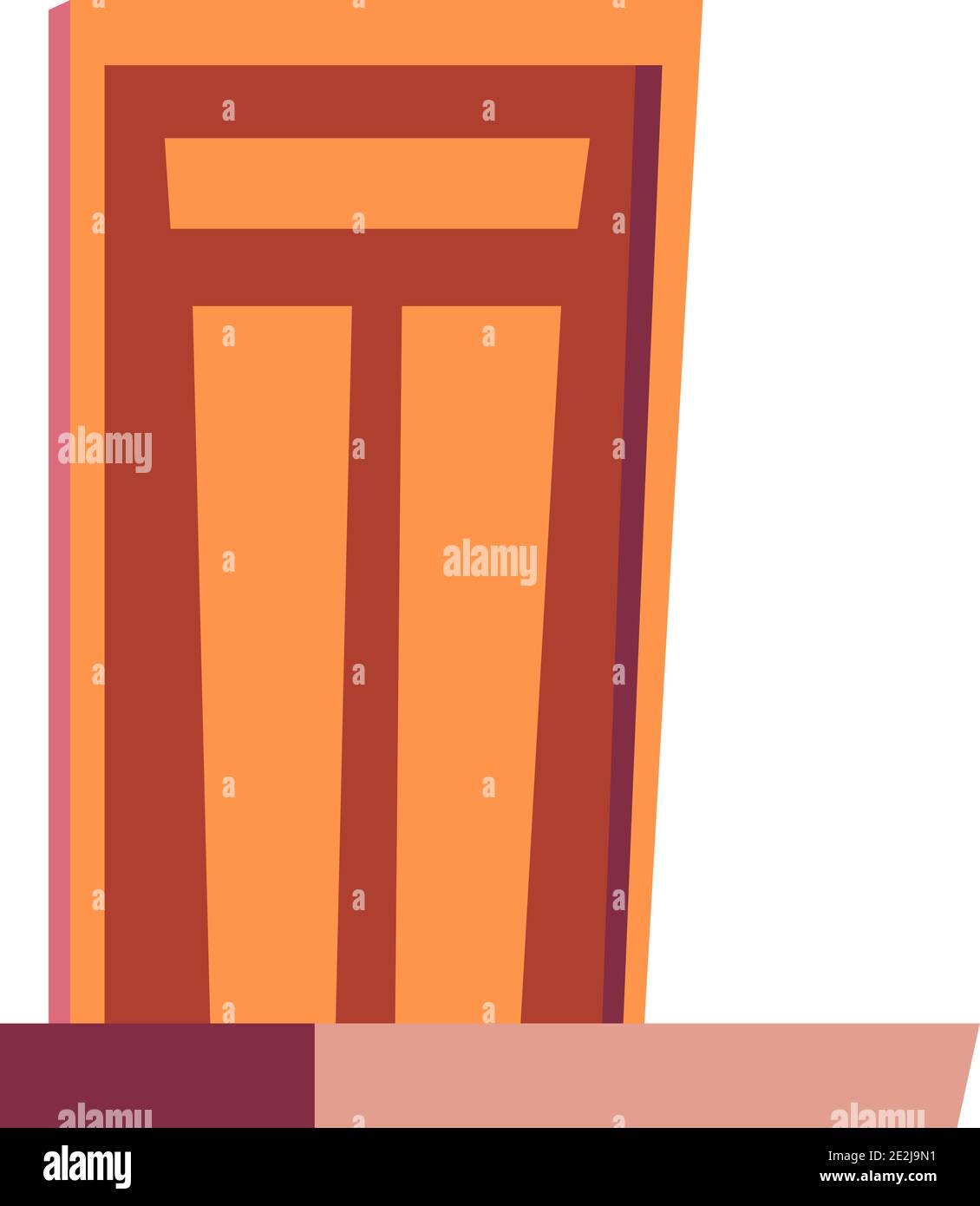 Porte avant et porche, entrée aux maisons dessin animé isolé illustration vectorielle Illustration de Vecteur