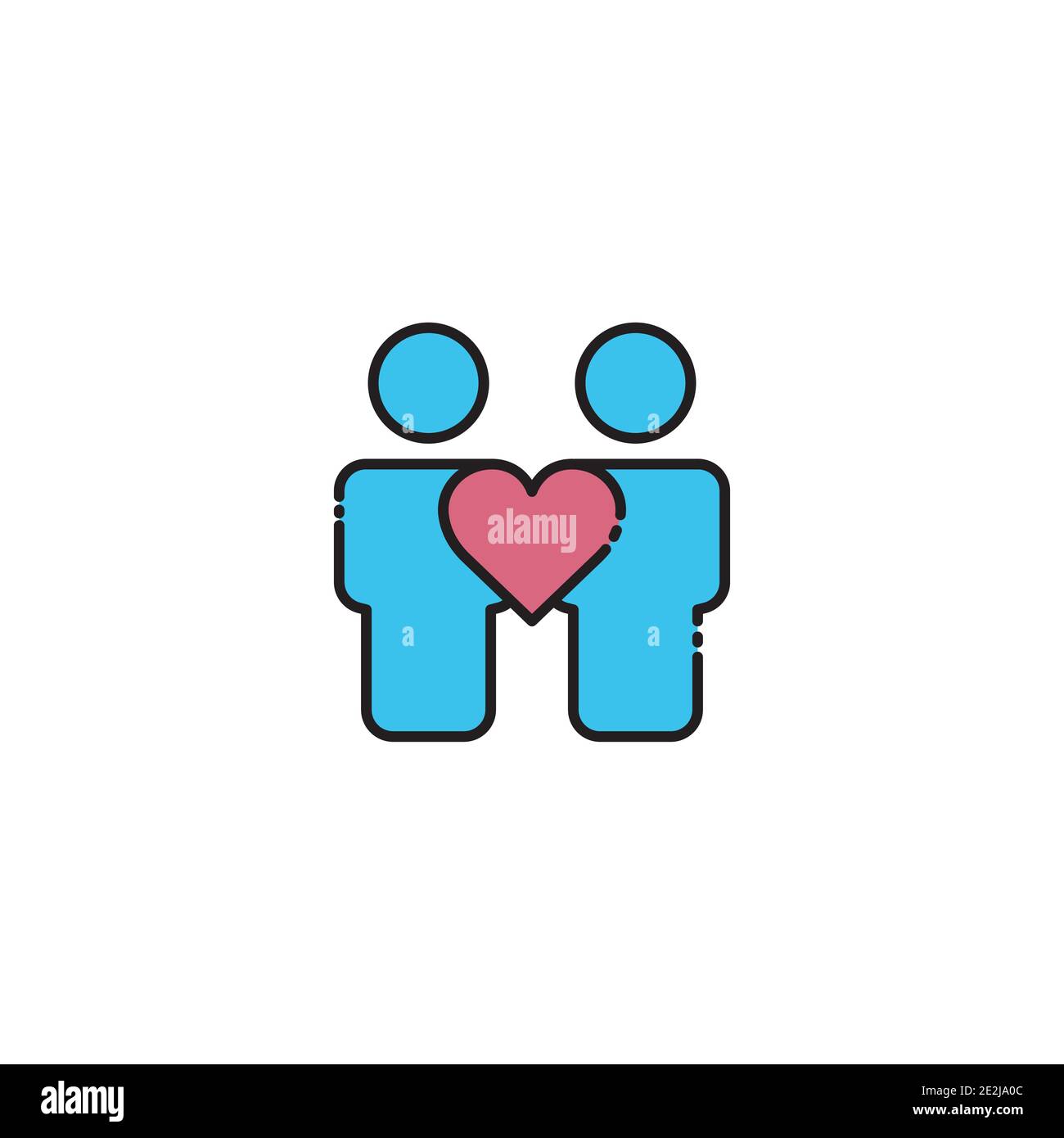 Icône de couleur avec coeur. Symbole d'amour. Design simple modifiable. Vecteur de modèle de conception Illustration de Vecteur