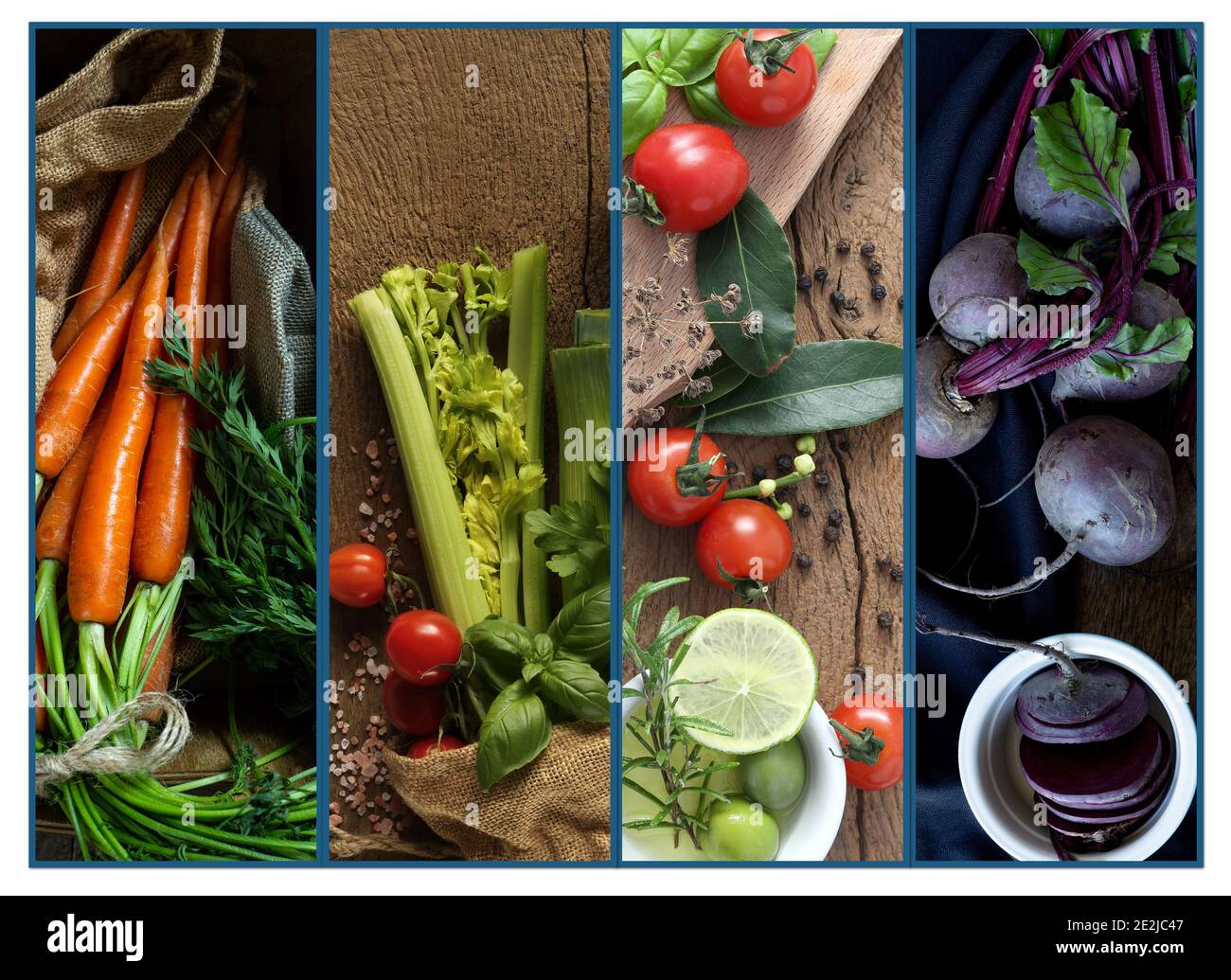 Collage de légumes. Collage photo de différents légumes. Vue de dessus. Copier l'espace, placer pour le texte Banque D'Images