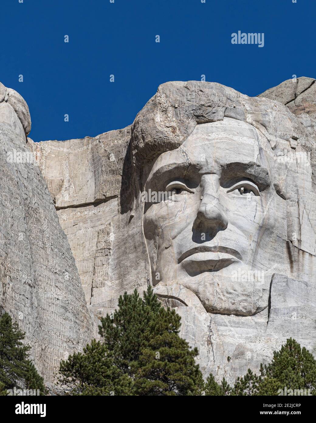 Mount Rushmore National Memorial, un véritable Trésor national. Symbolisant les idéaux de liberté, sculptés dans la face en granit du Mont Rushmore. Banque D'Images