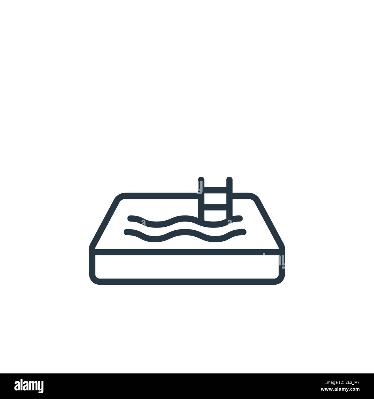 Icône de vecteur de contour de pool. Icône de piscine noire fine, vecteur plat illustration d'élément simple du concept d'hôtel modifiable tracé isolé sur fond blanc Illustration de Vecteur