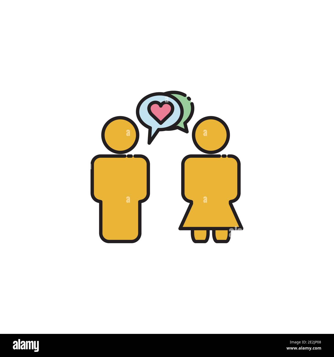 Icône de couleur avec chat et coeur. Symbole de message d'amour. Design simple modifiable. Vecteur de modèle de conception Illustration de Vecteur