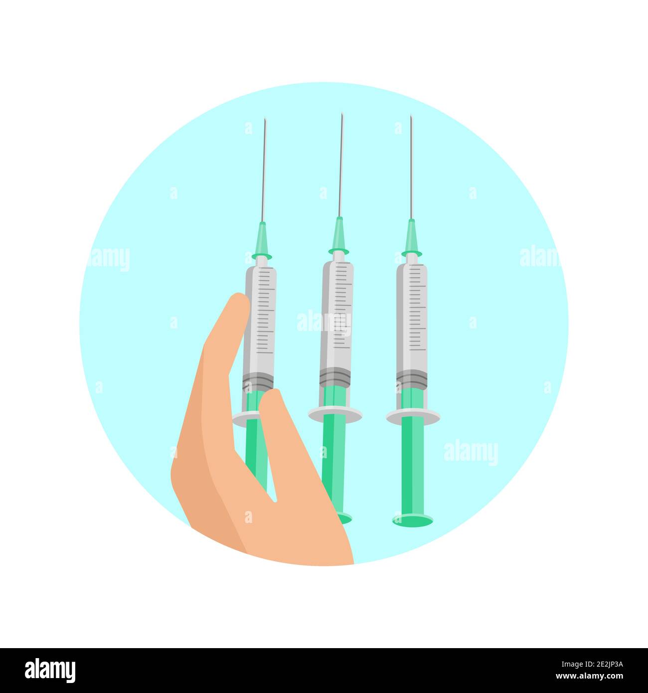 Icônes. Seringues pour injection.vaccination contre le coronavirus, la grippe. Illustration de Vecteur