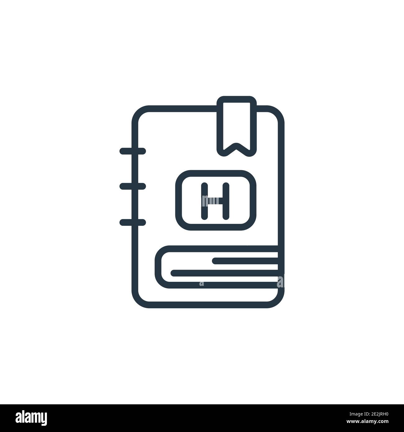 Icône vectorielle du carnet de rendez-vous. Icône de carnet de rendez-vous noir à lignes fines, vecteur plat illustration d'élément simple du concept d'hygiène modifiable iso Illustration de Vecteur