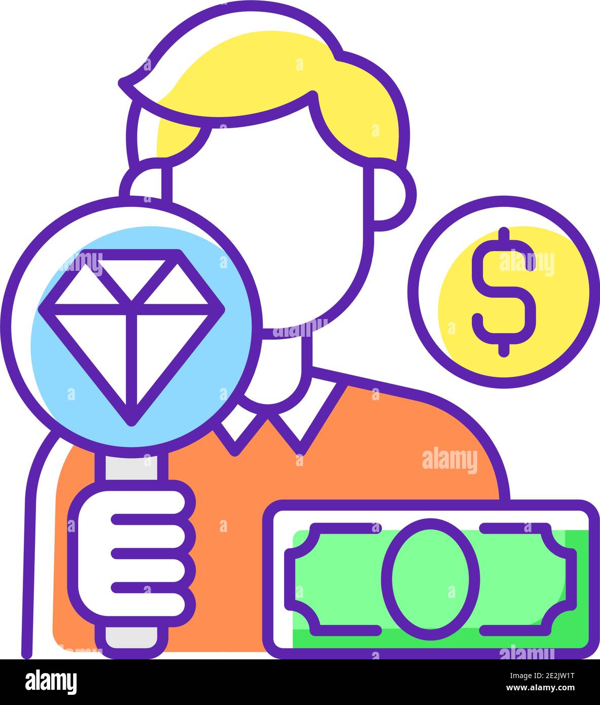 Icône de couleur RVB du pawnbroker Illustration de Vecteur