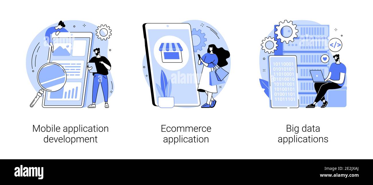 Illustrations vectorielles abstraites de logiciels commerciaux. Illustration de Vecteur