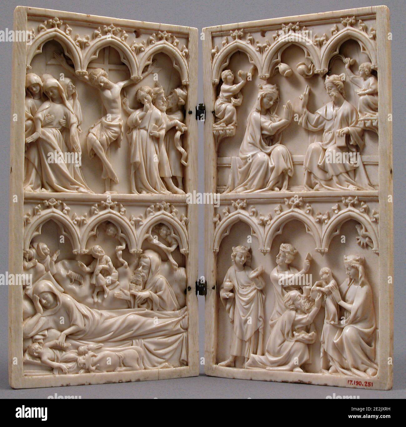 Ptych avec des scènes de la vie du Christ et de la Vierge, français, ca. 1350. Banque D'Images