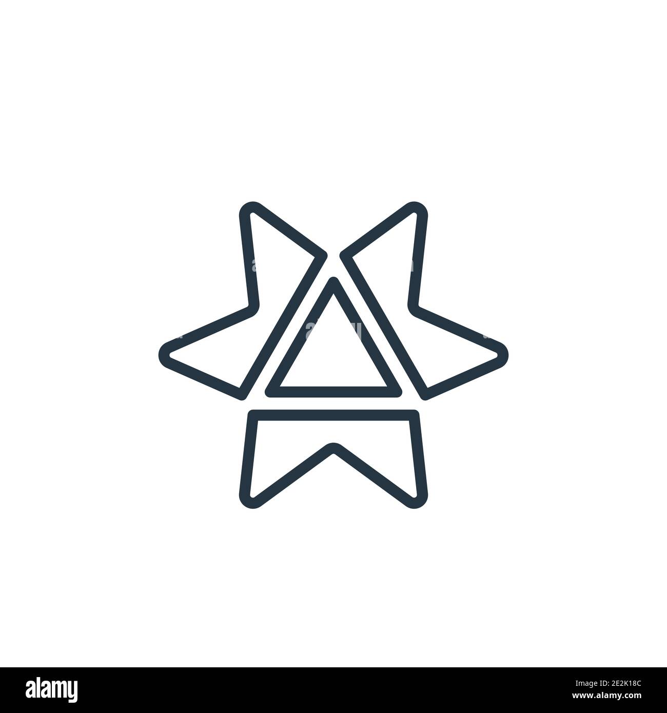 Étoile ornement de triangles contour icône vectorielle. Déco étoile noire fine ligne de triangles icône, vecteur plat illustration d'élément simple de éditable Illustration de Vecteur