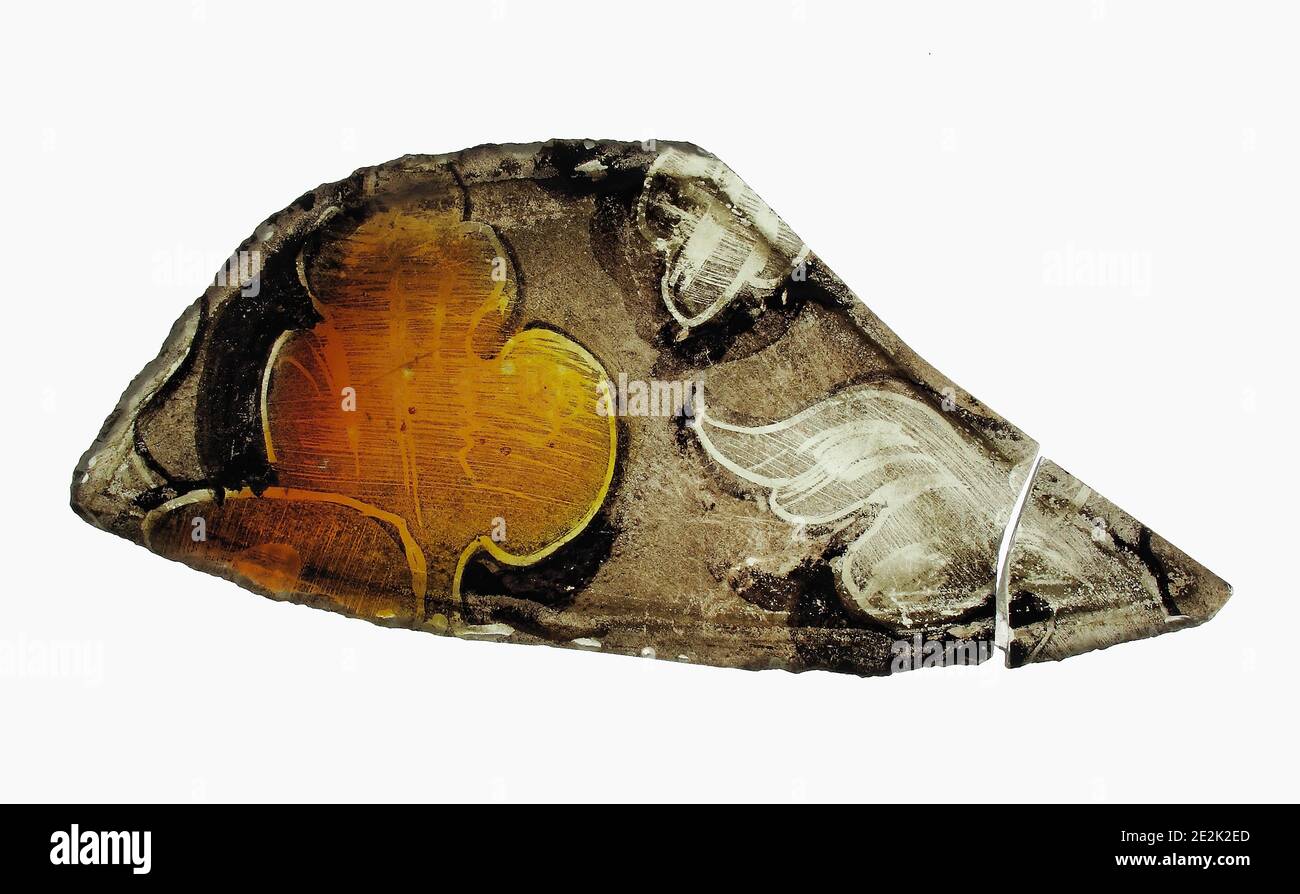 Fragment de verre, allemand, XVIIe siècle. Banque D'Images