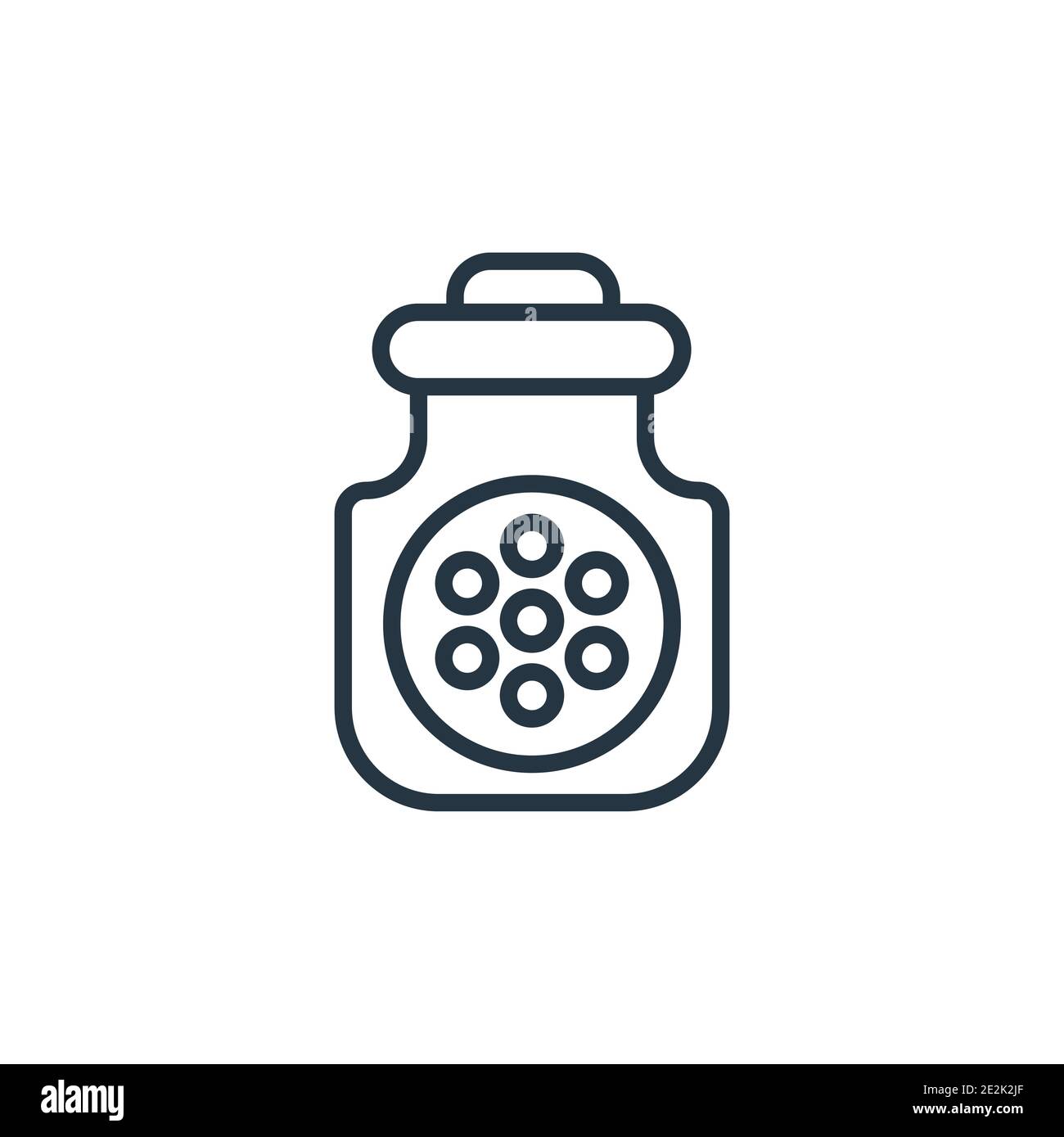 Icône de vecteur de contour JAR des cookies. Icône de pot de biscuits noirs à lignes fines, vecteur plat illustration d'élément simple du concept de restauration modifiable i Illustration de Vecteur